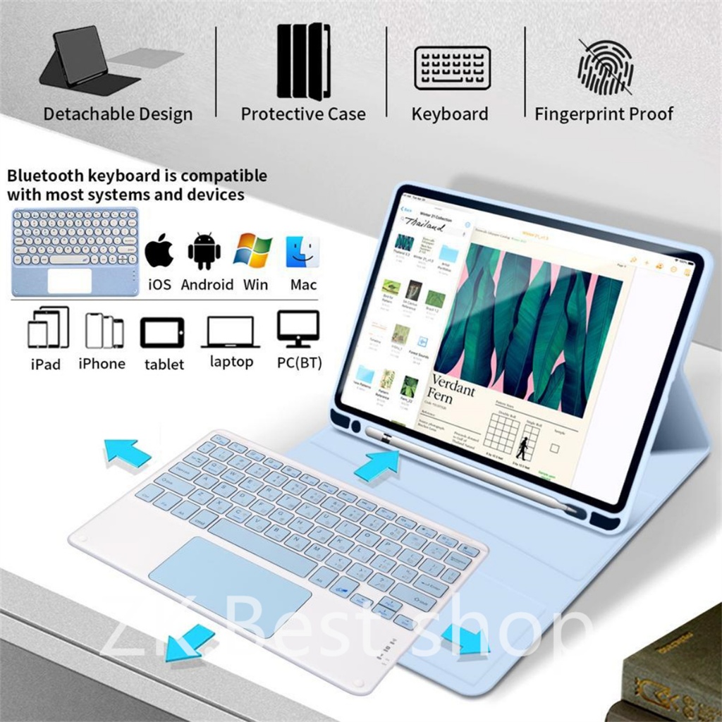 Capa magnético e trackpad teclado para ipad Air 6 Geração 11 13 Pol M2 (2024) Suporte Caneta