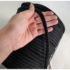 CORDA PRETA 8,0 MM POLIETILENO(plástico) TRANÇADO COM 20, 30 OU 50 METROS PARA PESCA, REDES, AMARRAÇÃO