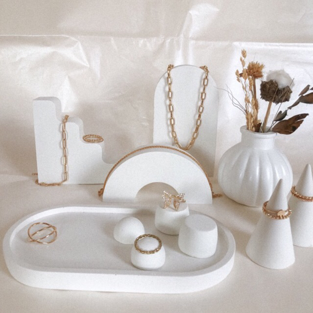 Expositores de joias 10 peças de Concreto Gesso Pedra Rústico para vitrine de acessórios