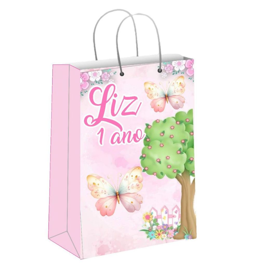 Sacolinhas Personalizadas -jardim das borboletas/jardim encantado- Lembrancinhas