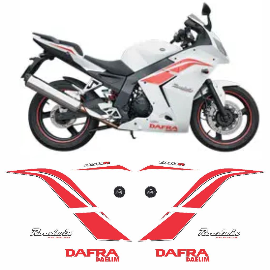 Adesivo faixa Dafra DAELIM Roadwin 250c BRANCA VERMELHA