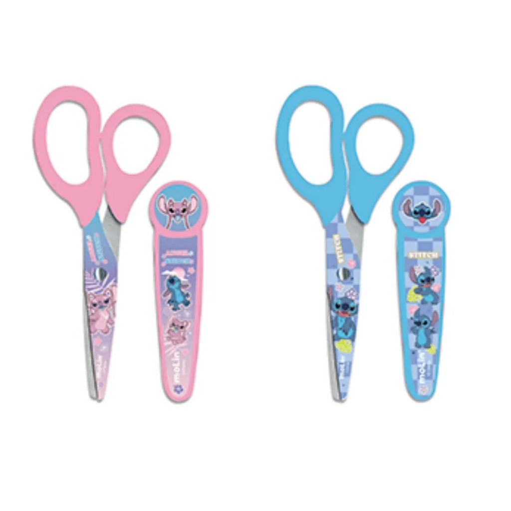 Tesoura Escolar Com Capa Protetora Stitch Molin em Oferta na Shopee