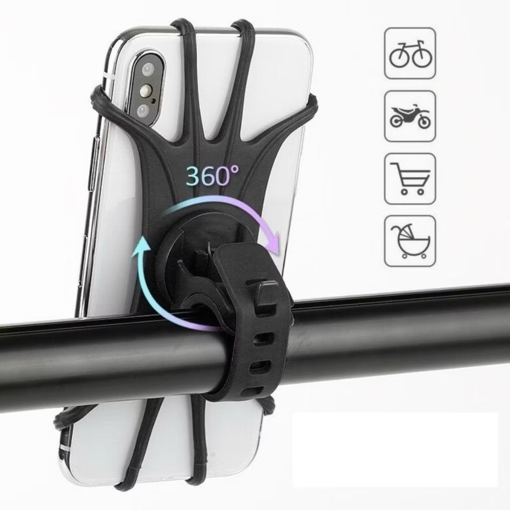 Suporte de Celular Para Bicicleta Universal De 4 a 6'' Silicone Giratório de 360º Moto Bike