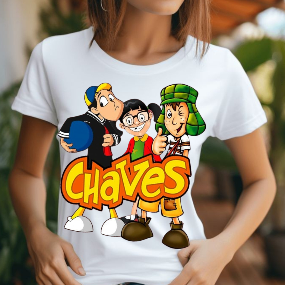 Camisa Estampada Chaves Camiseta para Todos: Blusa Femininas, Masculina e Infantis. Exclusivas!