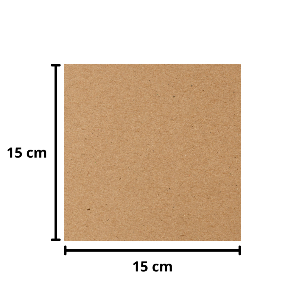 Placa MDF Cru A4 15x15cm 20 Unid 3mm Artesanato e Quadros