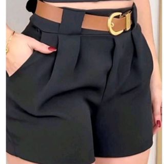 SHORT ALFAIATARIA FEMININO CINTURA ALTA COM BOLSO SOCIAL em Oferta na Shopee