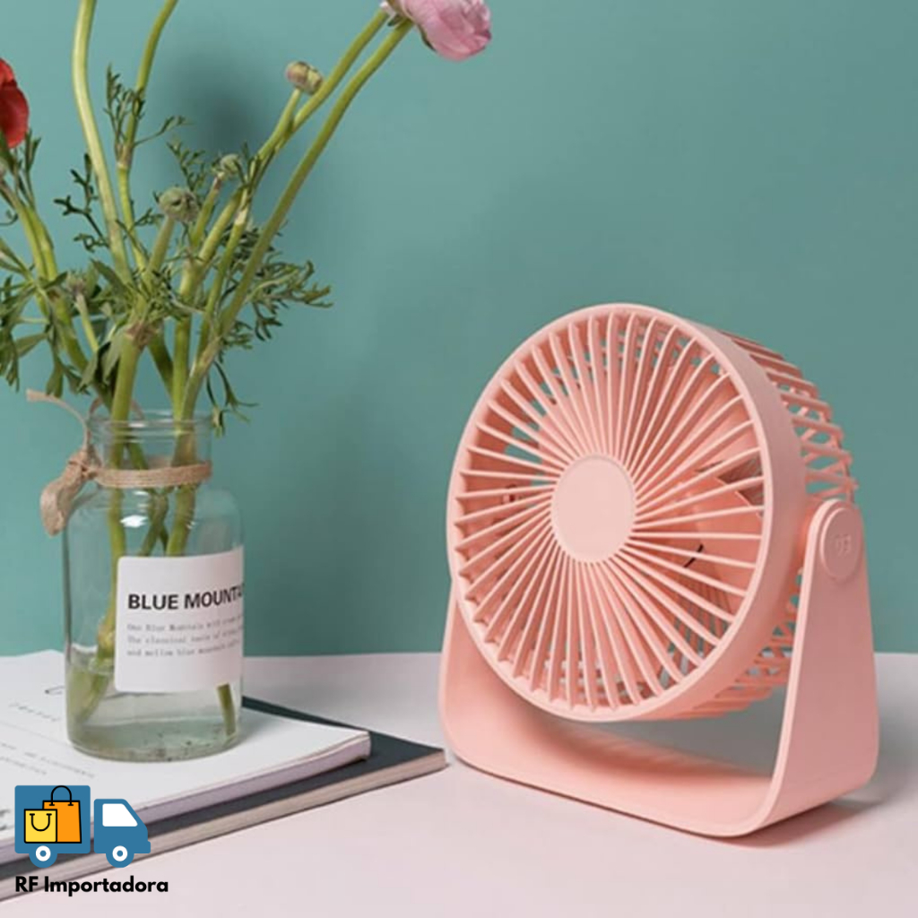 Ventilador De Mesa 5 Velocidades Forte Silencioso Portátil LED USB 360° em Oferta na Shopee