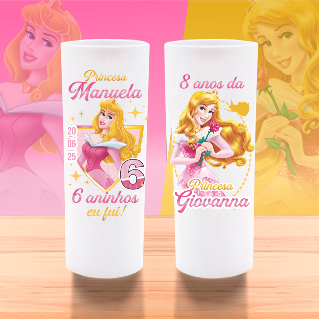 50 Copos Personalizados tema A BELA ADORMECIDA Lembrancinha  Princesa Aurora Aniversário