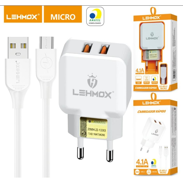 Lehmox LE-485 conector USB-C carregador do telefone móvel branco