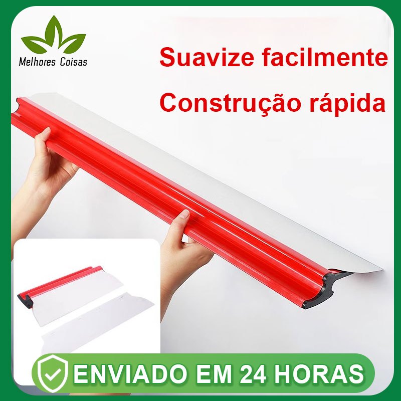 Desempenadeira Aço Inox Para Massa Corrida 40cm com Lâmina Flexível Lisa Para Massa Corrida com Troca de Lâmina em Oferta na Shopee