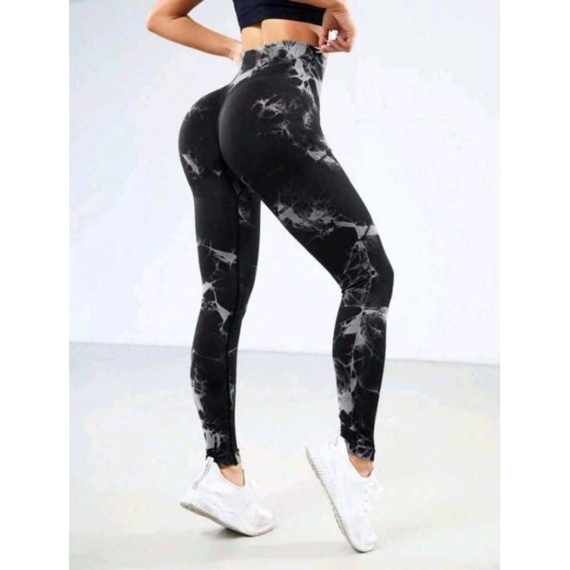 Legging feminina esportiva acadêmia tie dye zero transparência  poliamida