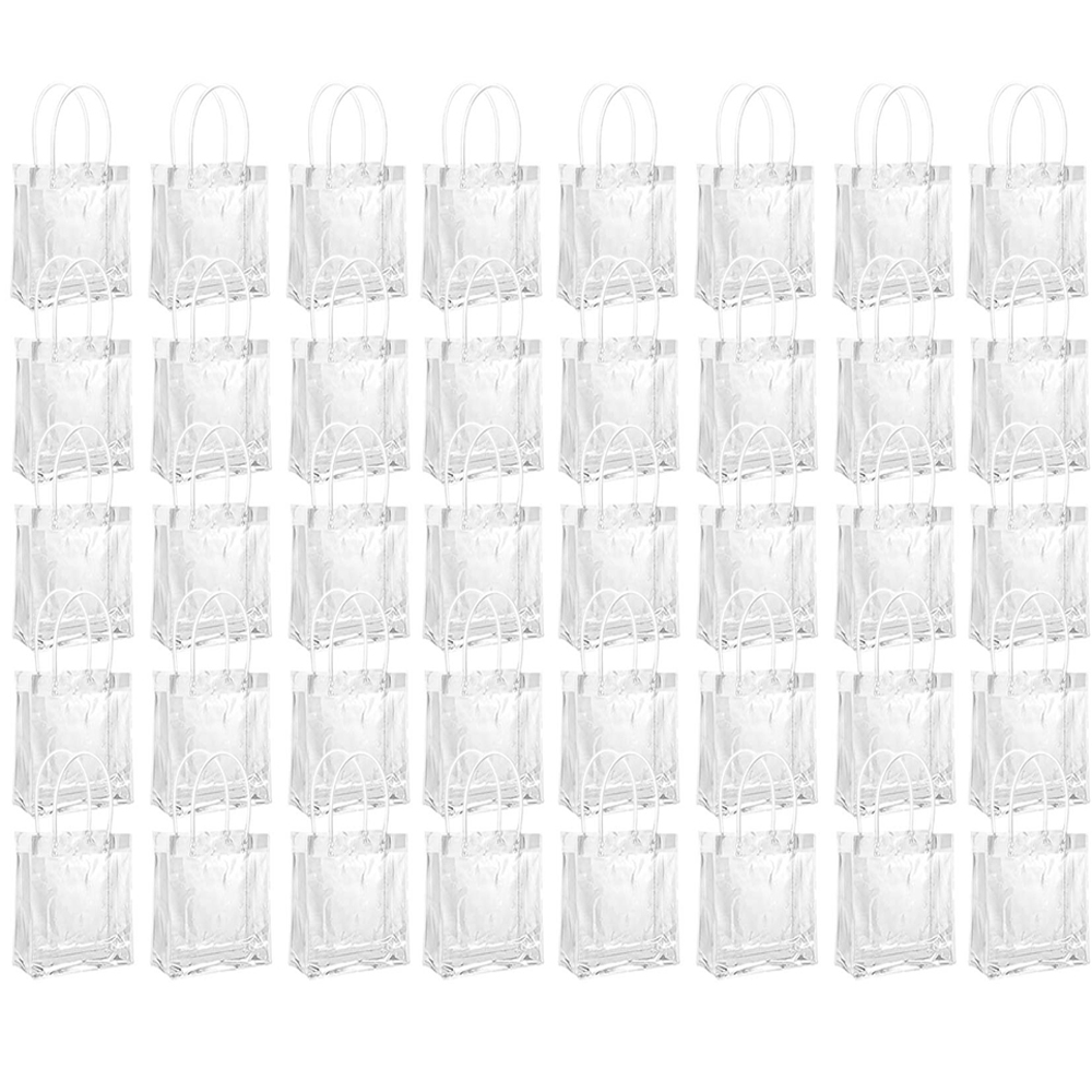 40 peças de saco de presente transparente com alça saco de festa de plástico transparente de PVC