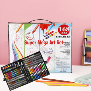 Estojo Maleta Pintura Infantil 68/86/150/168 Peças Paleta Canetinha Giz Lápis Cores Variadas Desenhos Caneta Marcadora em Oferta na Shopee