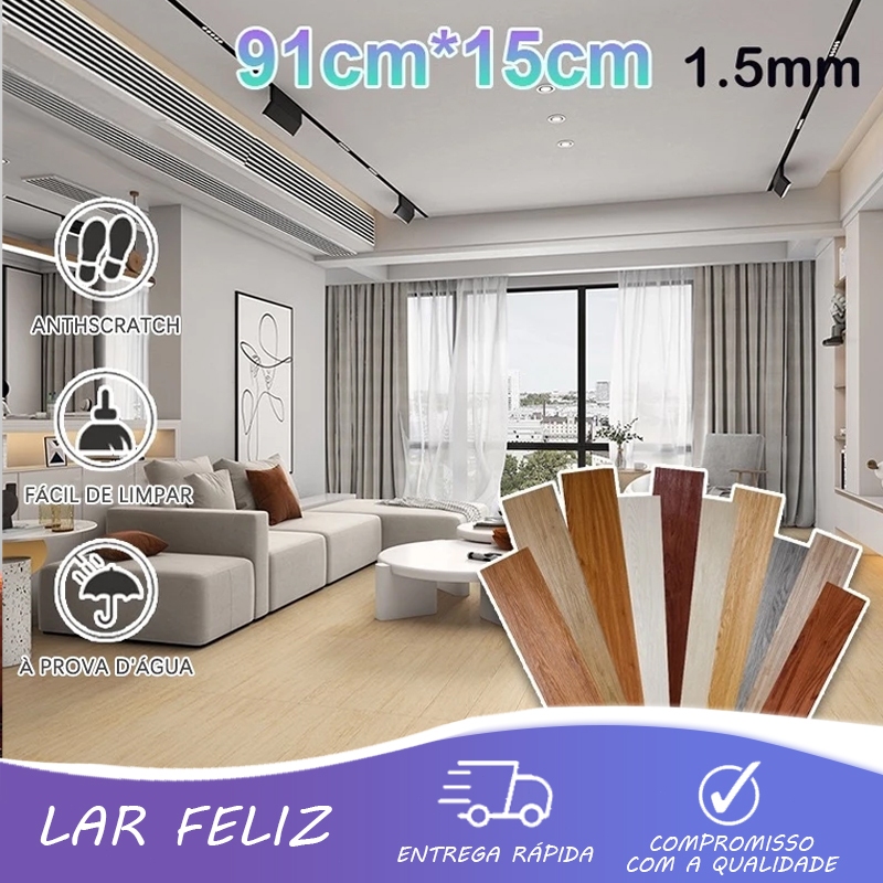 36 PCS Piso Vinílico 5㎡Autocolante Adesivo Madeira Régua Lavável-Várias cores para escolhe...