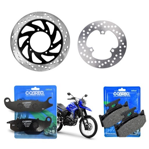 Disco de Freio Dianteiro e Traseiro Importado Tenere 250 Xtz Lander 250 com Pastilha Cobreq em Oferta na Shopee