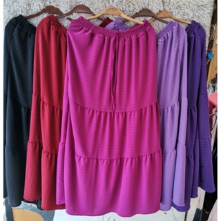 Saia 3 Marias lisa e estampadas tecidos viscose, crepinho, linha e viscose. em Oferta na Shopee
