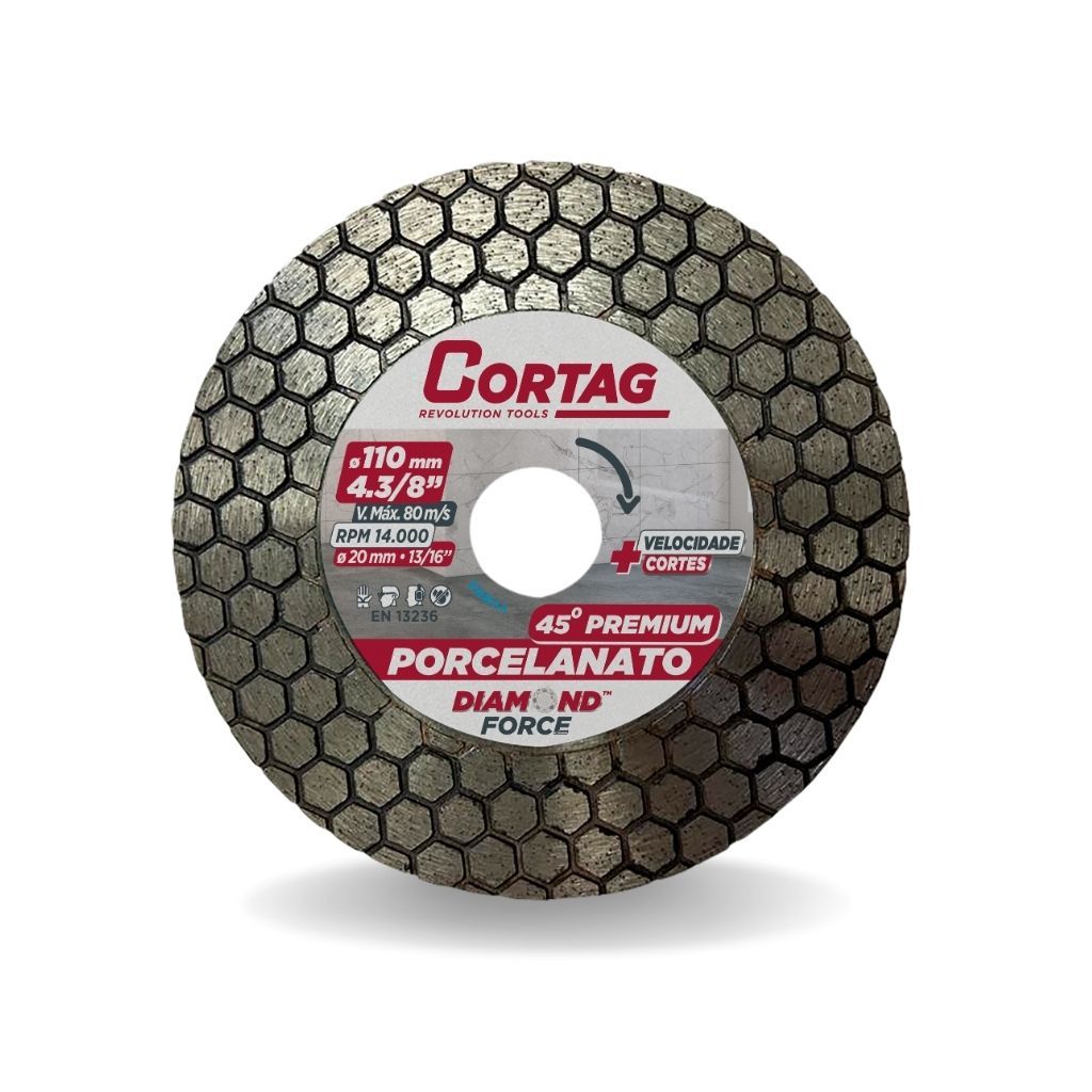 Disco Diamantado Para Chanfro 45° Premium Cortag