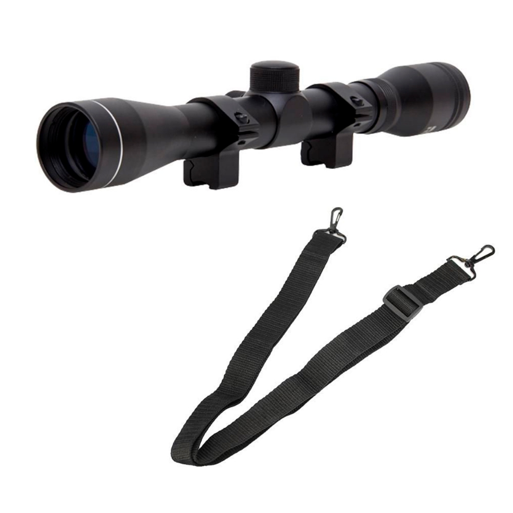 Luneta 4x32 com Trilho 11mm para Carabinas - Rossi + Bandoleira - Sports & Outdoors