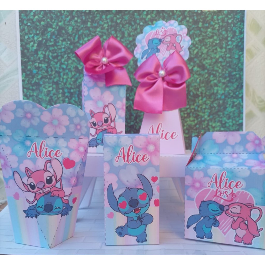 Kit Personalizados Stitch / Mimos de Aniversário Lembrancinhas Caixinhas Personalizadas Kit Festa