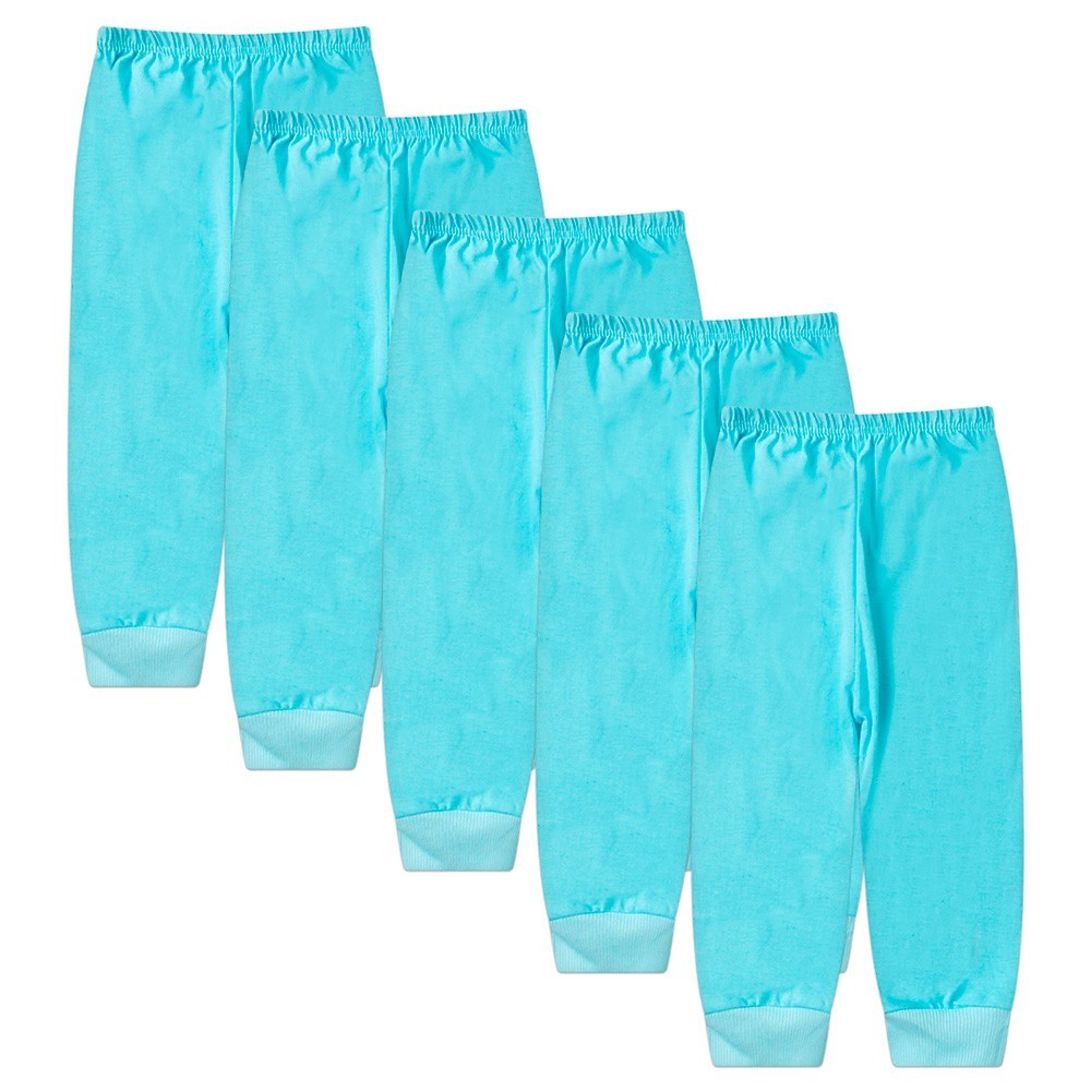 Kit Bebê (5 Peças) Mijão Meia Malha Turquesa Sem Pé (RN/P/M/G)