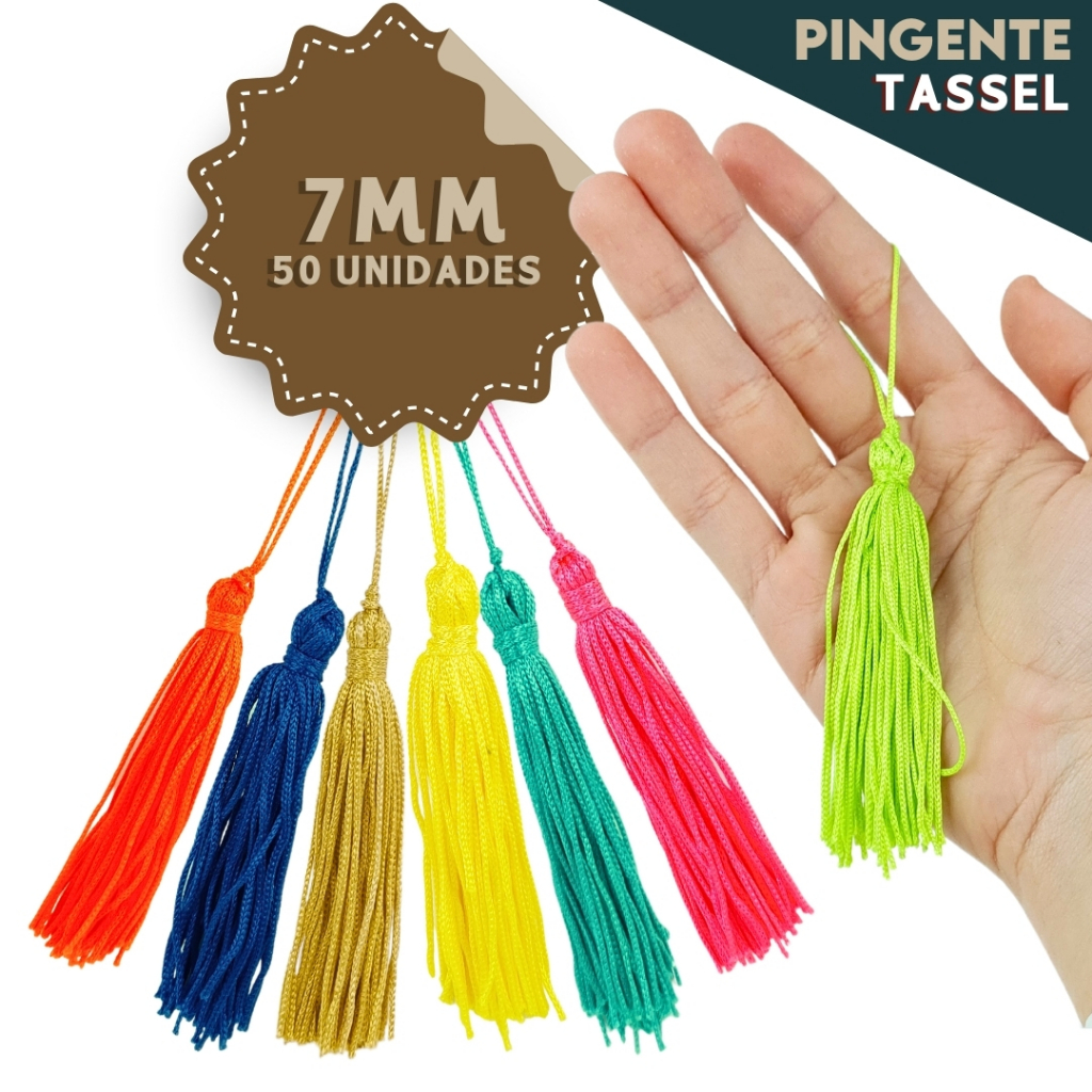 Pingente De Seda Tassel 7 Cm - Franja - Pacote Com 50 Unidades - Diversas Cores - AV em Oferta na Shopee