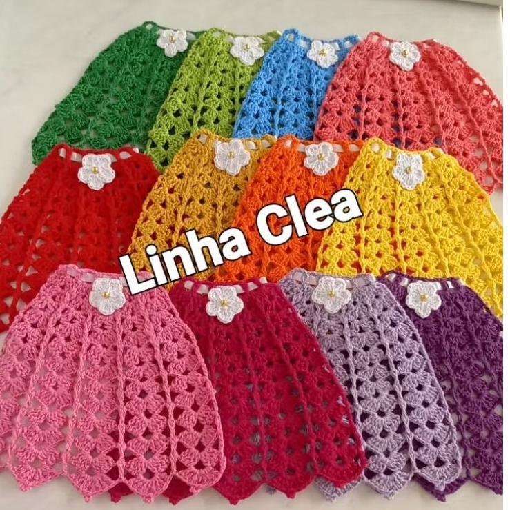 kit 5/10/20  Sainha em Crochê para Aplicação em panos Prato/ Copa Boneca Camponesa em Oferta na Shopee