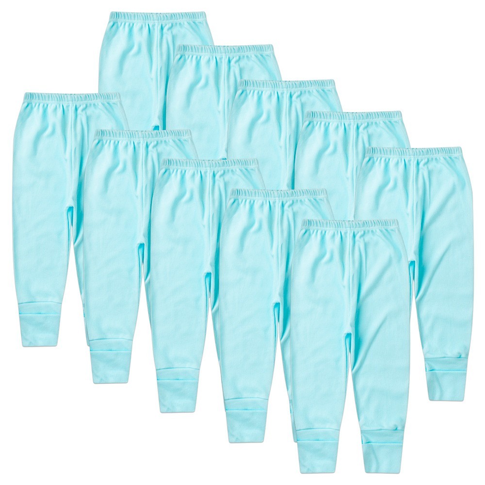 Kit Bebê (10 Peças) Mijão Canelado Turquesa Vira Pé (RN/P/M/G)
