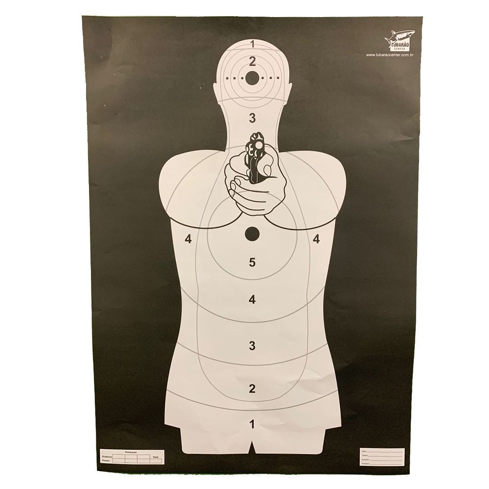 Alvo de Papel Silhueta Oficial 48x66cm - Tubarão em Oferta na Shopee