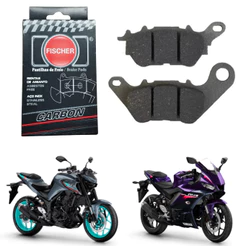 PASTILHA FREIO DIANTEIRO FISCHER CARBON R3 MT03 2016 2017 2018 2019 2020 2021 2022 2023 2024 2025