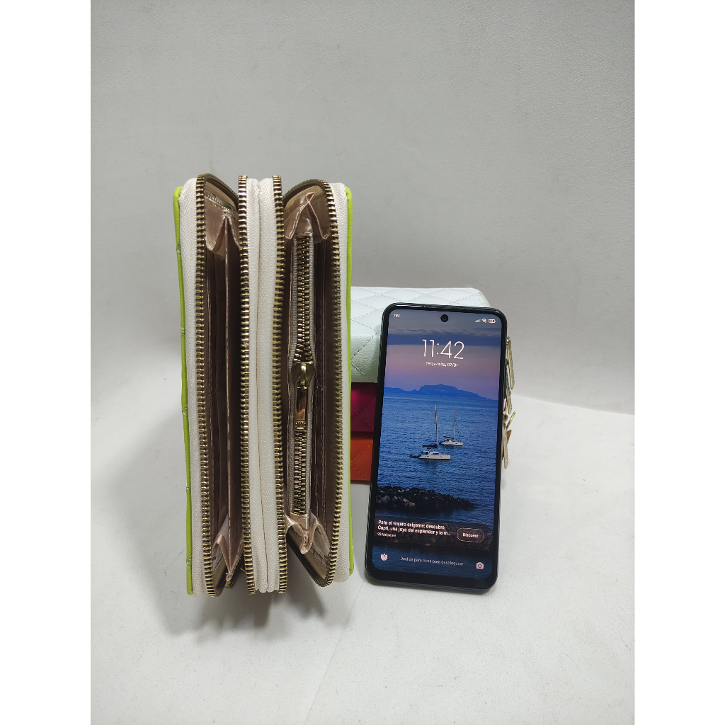 carteira de luxo, dividida, fechamento ziper, 4 compartimento, porta cartão, porta moeda