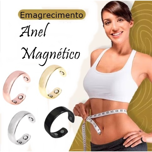 Anel Magnetico Emagrecimento Total Health unisex Ajustável 4 polos de magnetismo