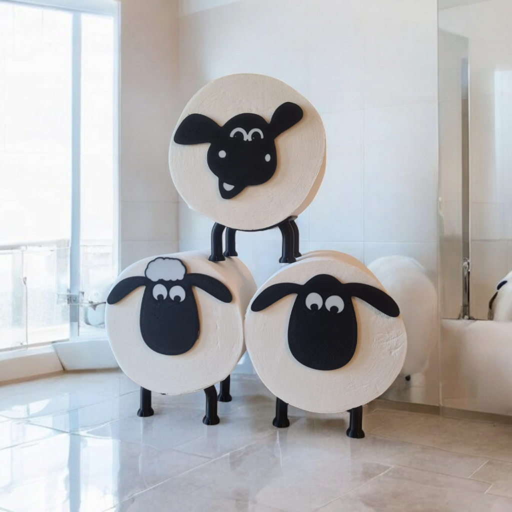 Suporte para Papel Higiênico Shaun Carneiro / Shaun the Sheep Face plana Decoração criativa Banheiro