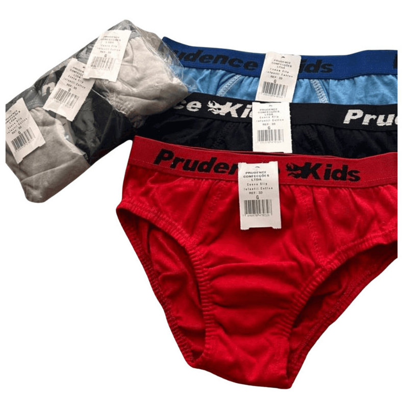 Kit Cuecas Algodão Slip Infanto Juvenil Cós Exposto PRUDENCE