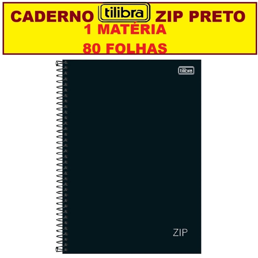 Caderno Tilibra 1 Matéria 80 Folhas Zip Preto Espiral Pepper Capa Dura Universitário em Oferta na Shopee