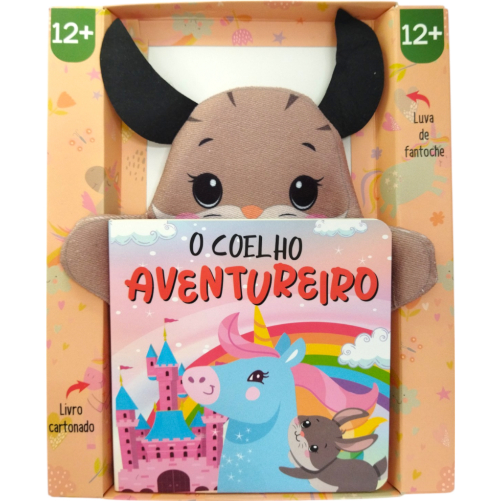 Livro com Fantoche Coelho aventureiro - Diversão e Aprendizado em Uma Só História - Pé da letra