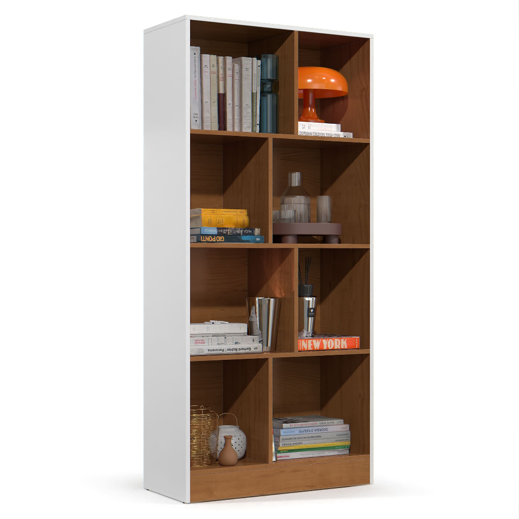 Detalhes do Armário Estante Livreiro Rios Com Divisórias Para Organização De Livros E Escritório
