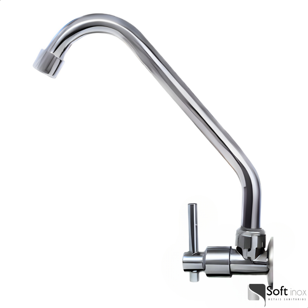 Torneira Cozinha Metal Inox Torneira Gourmet Parede Bica Móvel 1/4 de Volta para Pia Banheiro · foto 2