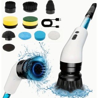 Escova De Limpeza Elétrica 9 em 1 Giratória Com Dispenser de Sabão Usb Multi Funções Acom…