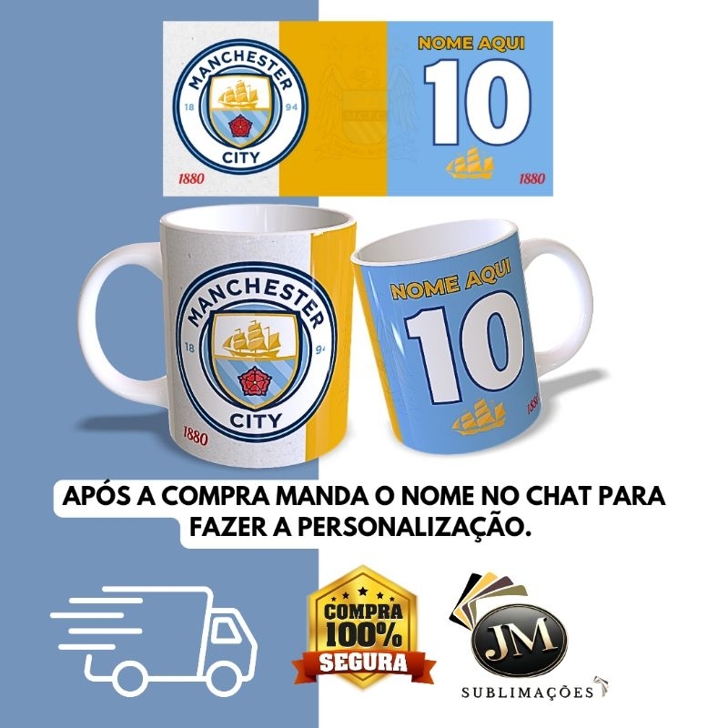 Caneca Personalizada Manchester City - O Presente Perfeito para Fãs do City