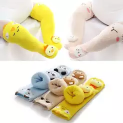 kit 3 Cano alto pares Meia de Bebe meias Com sinos dê Bichinho 3D Menino e menina