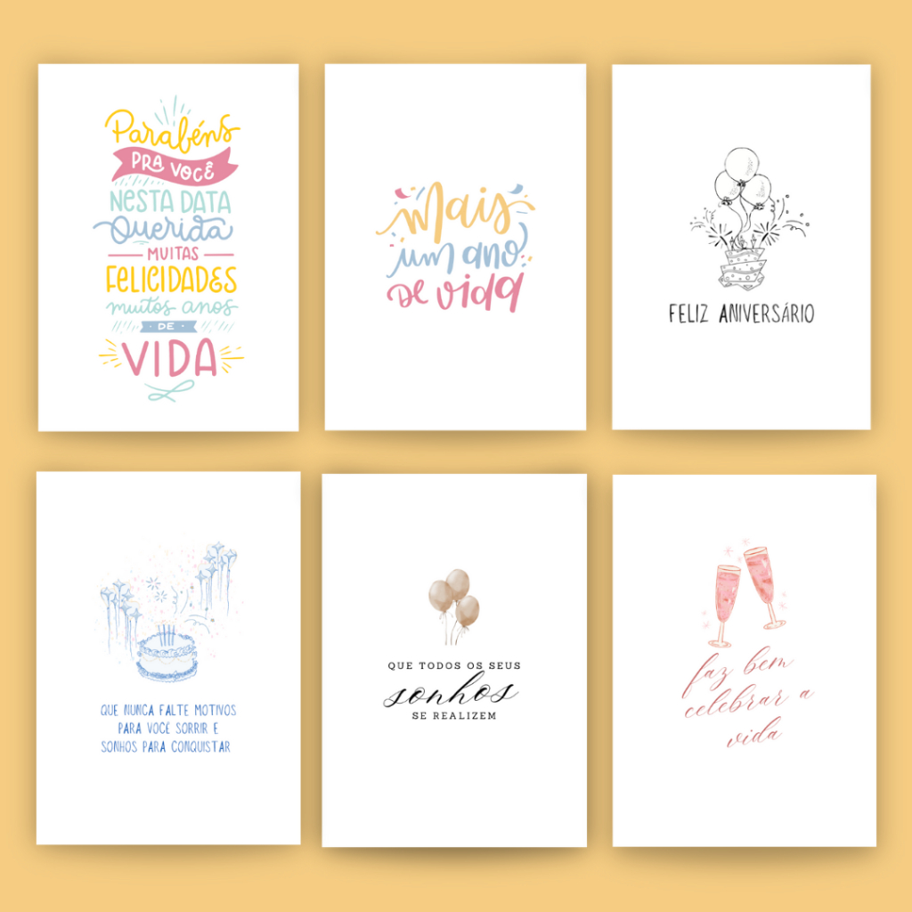 CARTÕES DE ANIVERSÁRIO EM A6