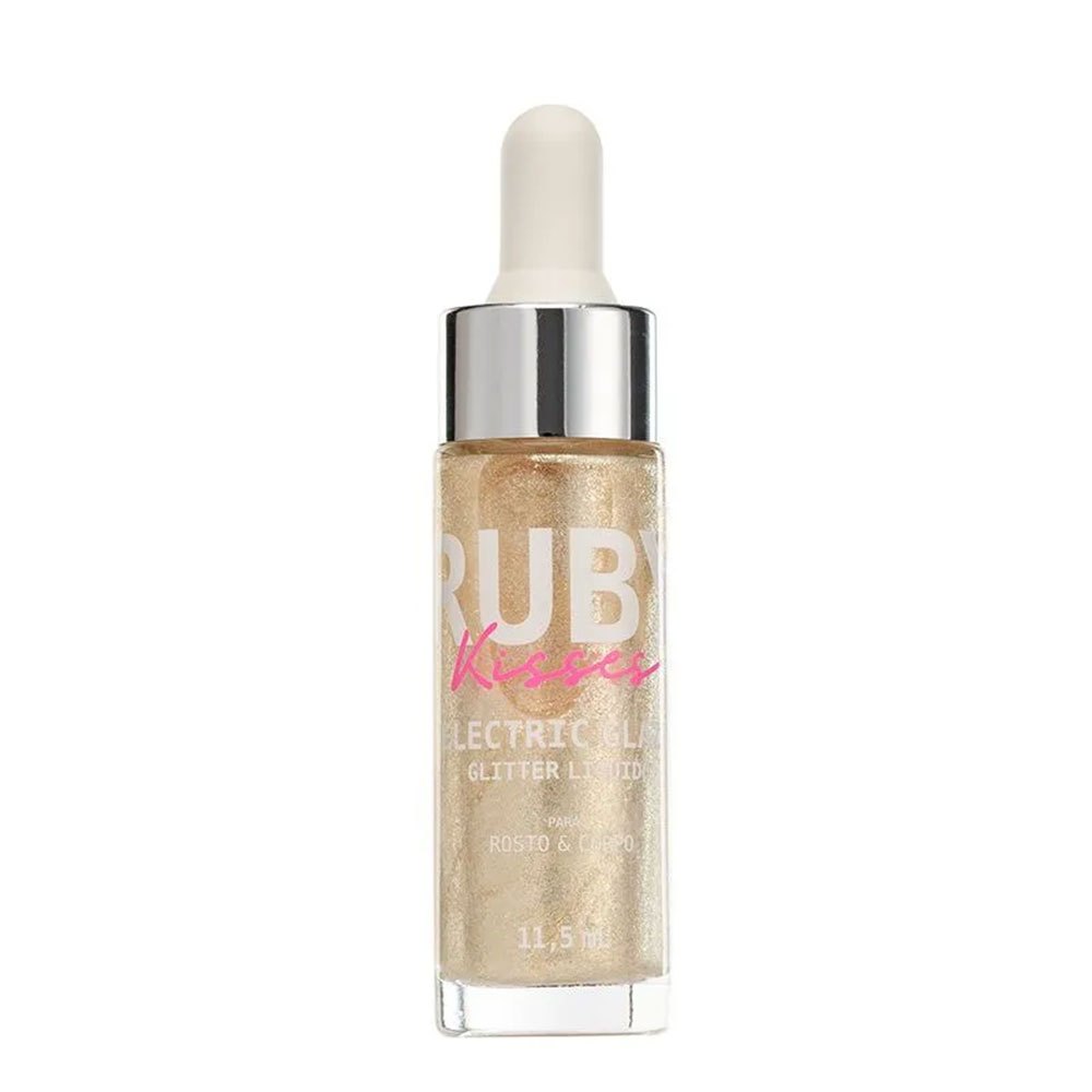 GLITTER LÍQUIDO RUBY KISSES ELECTRIC GLAZE DOURADO UNICORN 12ML
