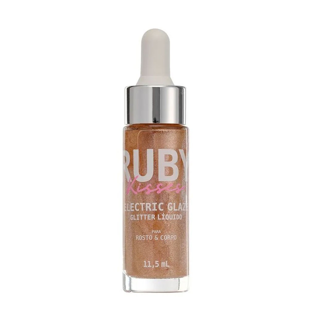 GLITTER LÍQUIDO RUBY KISSES ELECTRIC GLAZE BRONZE UNICORN 12ML