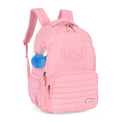 Mochila De Costas Stitch Com Divisão Laptop Juvenil Rosa - Luxcel