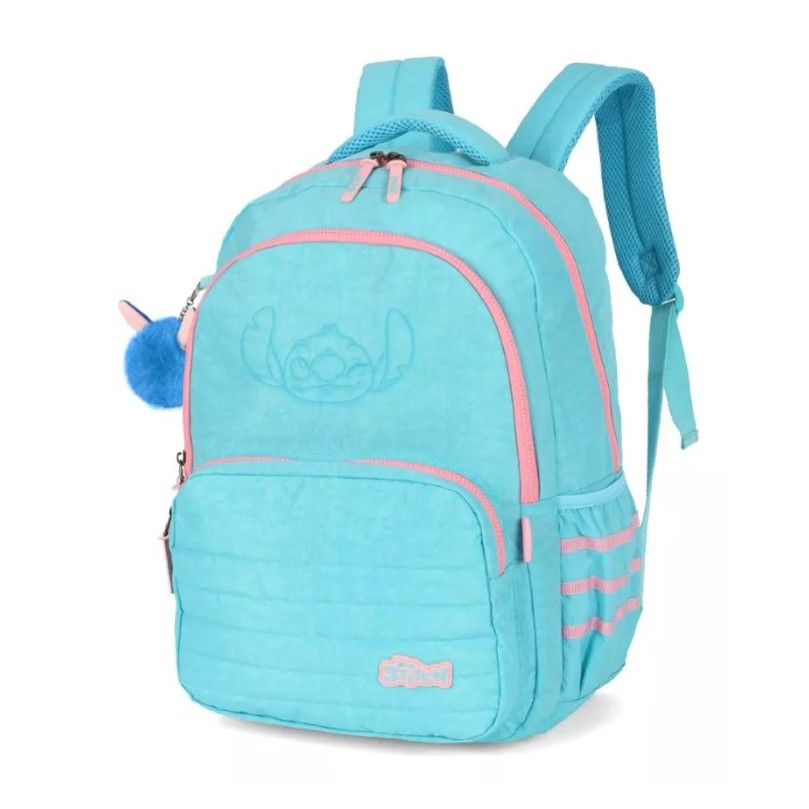 Mochila De Costas Stitch Com Divisão Laptop Juvenil Turquesa - Luxcel - Baby & Kids Fashion