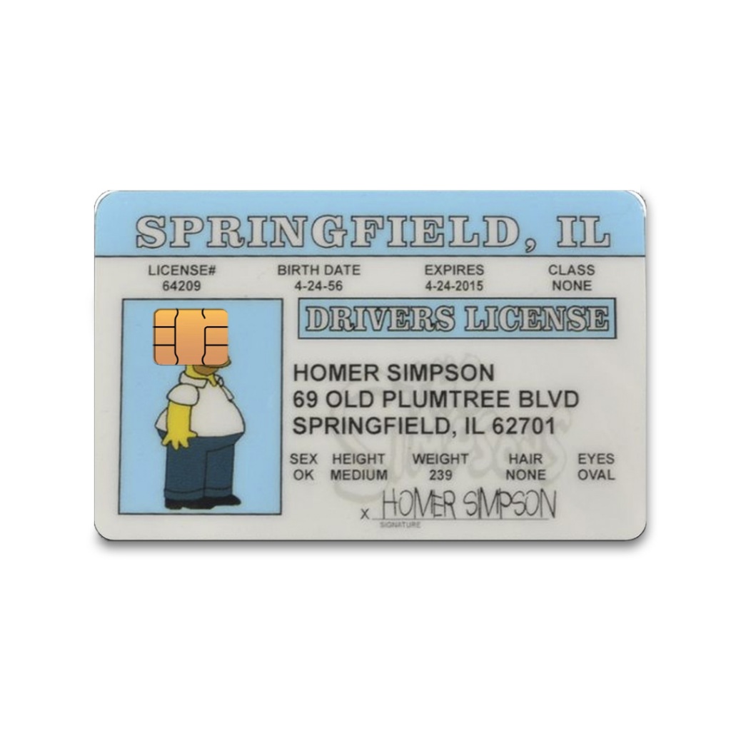 Adesivo para Cartão de Crédito e Débito Película para cartão Skin Card Habilitação Carteira Homer