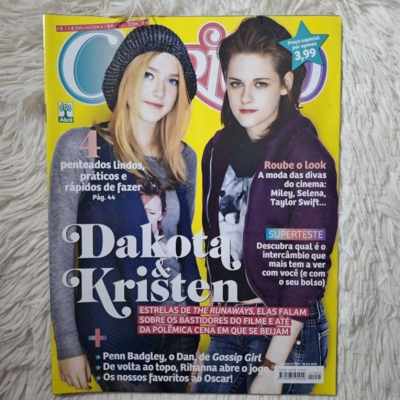 Revista Capricho Dakota Fanning e Kristen Stewart - Rihanna, Penn Badgley