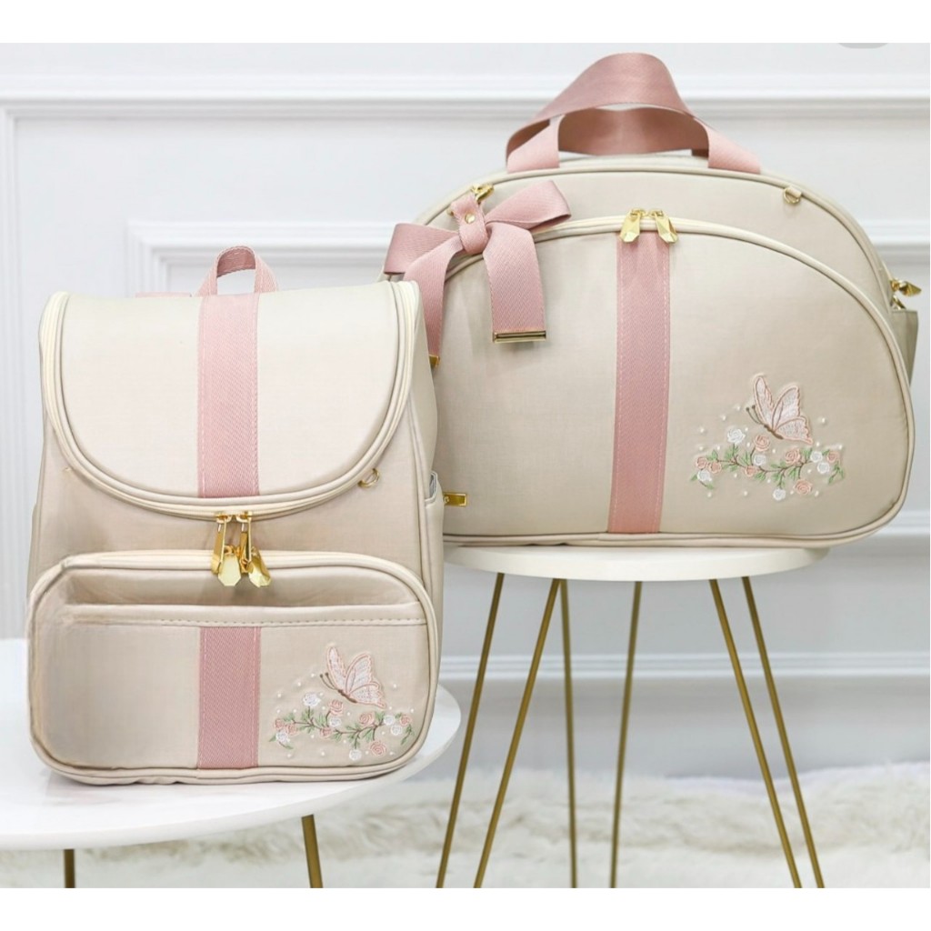 Kit Maternidade 2 Peças Bolsa e Mochila Personalizado Térmica Impermeável, Coleção Lisboa em Oferta na Shopee