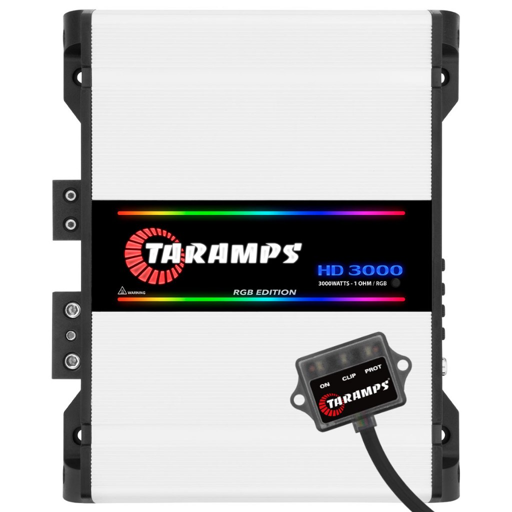 Módulo Amplificador Taramps HD3000 RGB Edition 1 Canal 3000W RMS com Efeitos de Led em Oferta na Shopee