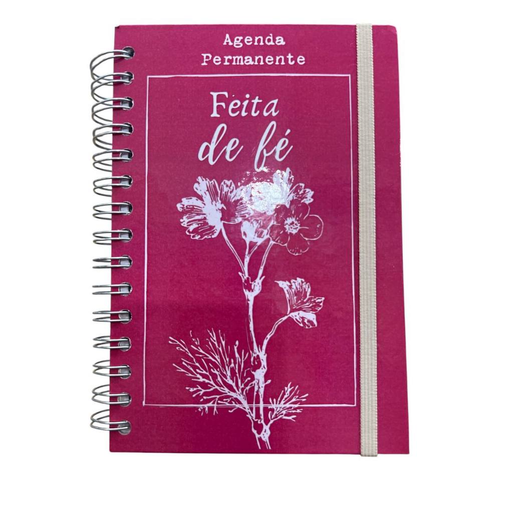 Agenda permanente espiral 2025 Rosa Feita de Fé 21 x 15